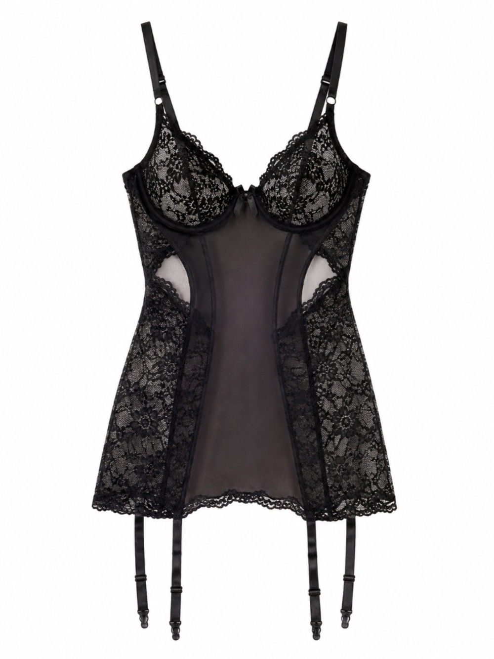 Pure Romance Dark Temptation Black Lingerie Large NWT